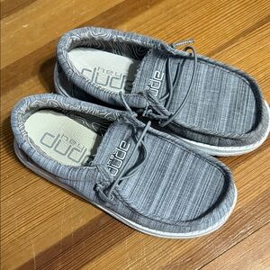 Hey Dude boys Striped Gray Loafers
